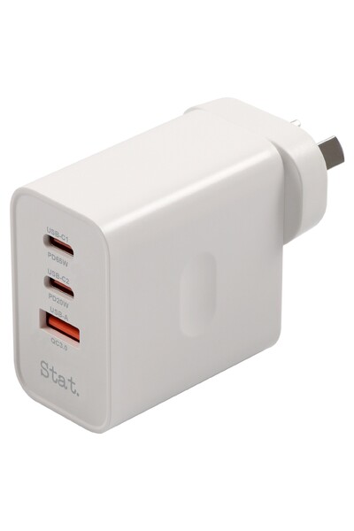 Stat Wall Charger - 65W Dual USB A & USB C: White