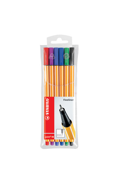 Stabilo Pen - Fibre Tip Point 88 (0.4mm): Pack of 6