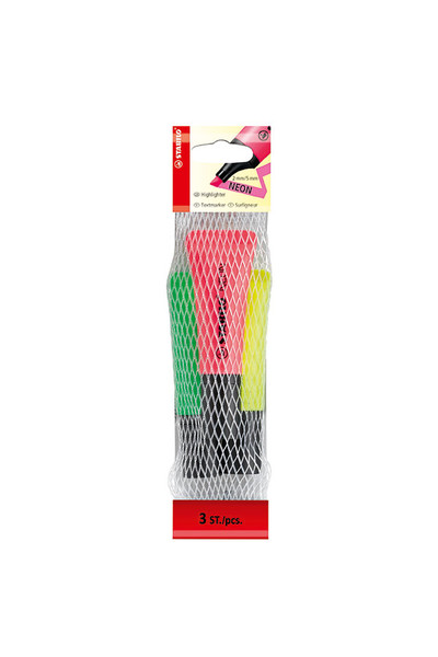 Stabilo Highlighters - Neon: Yellow/Green/Pink (Pack of 3)