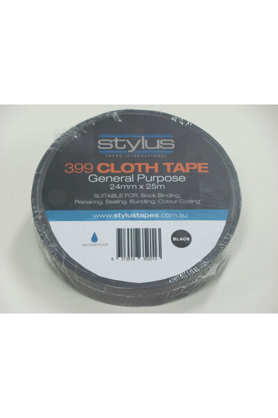 Stylus Cloth Tape - Black: 24mm x 25m