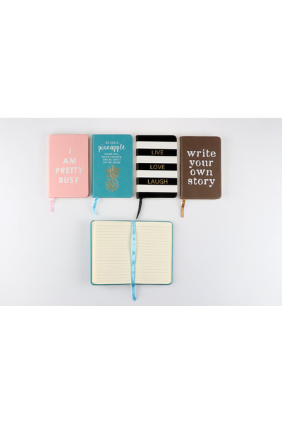 Stylex Notebook - PU Cover Fashion (A6): Assorted (192 Pages) - Pack of 4