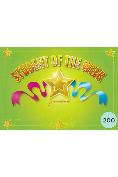 Student of The Week Merit Certificate - Pack of 200 (Previous Design)