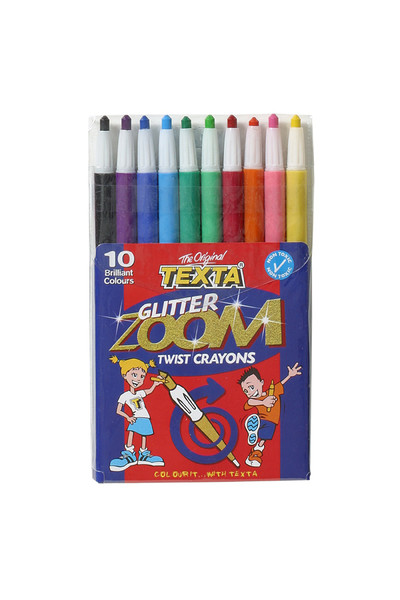Texta Crayons - Zoom Twist: Glitter (Pack of 10)