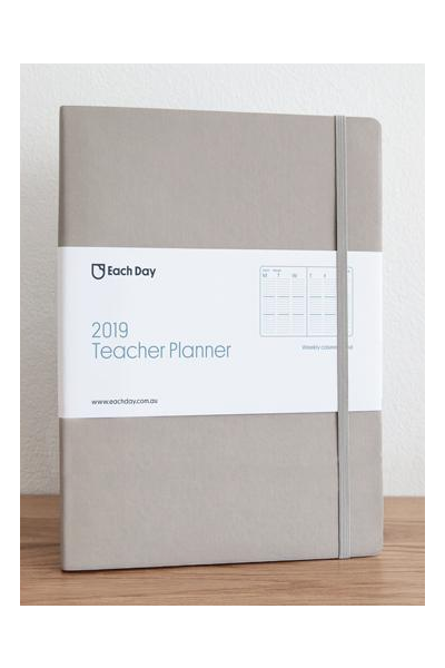 Each Day Diary - 2019 Teacher Planner: Warm Grey