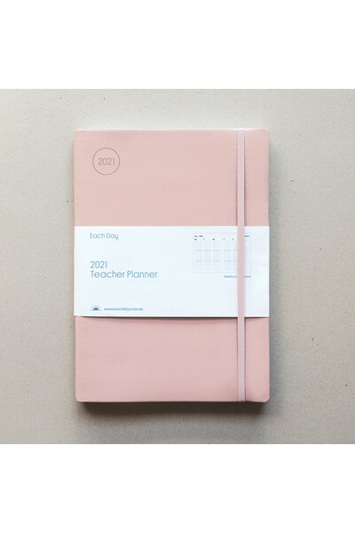 Each Day Diary - 2021 Teacher Planner: Pale Pink