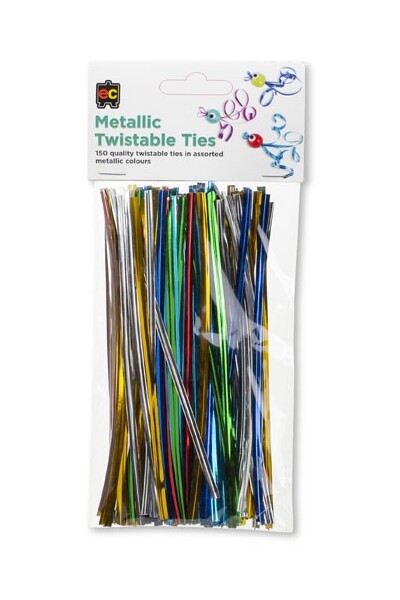 Twistable Ties (Pack of 150) - 15cm: Metallic