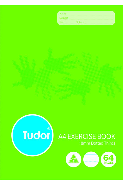 Tudor Exercise Book (A4) - 18mm Dotted Thirds: 64 Pages (Pack of 20)