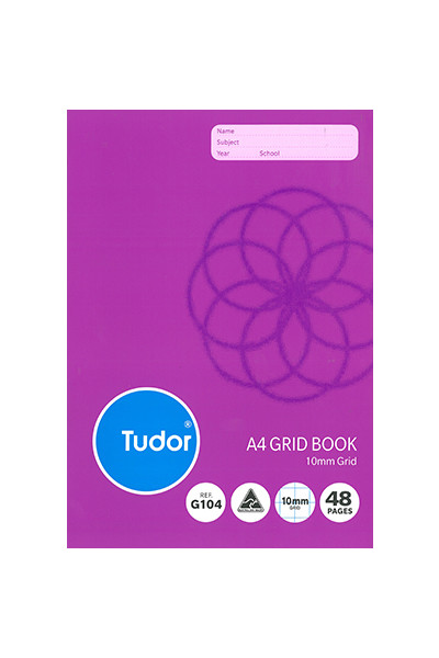 Tudor Grid Book (A4) - 10mm: 48 Pages (Pack of 20)