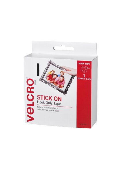 Velcro Stick On - Hook Only Tape: 25mm x 3.6m