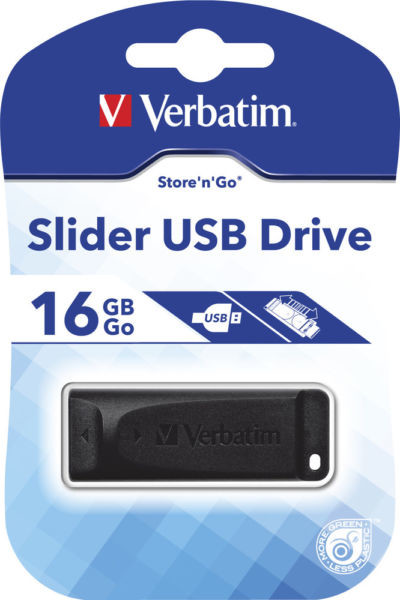 Verbatim USB 2.0 - 16GB Store 'n' Go Slider: Black