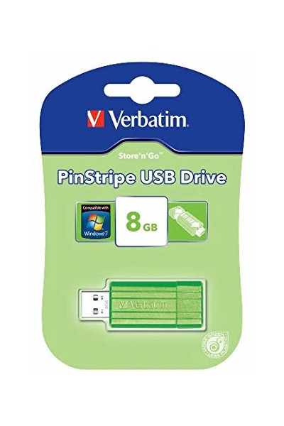 Verbatim USB Drive - Store 'n' Go Pinstripe (8GB): Green