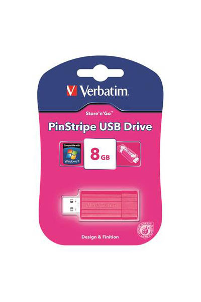Verbatim USB Drive - Store 'n' Go Pinstripe (8GB): Pink
