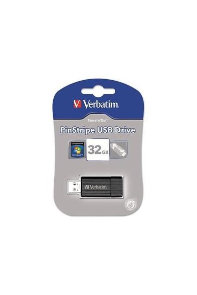 Verbatim USB Drive - Store 'n' Go Pinstripe (32GB): Black