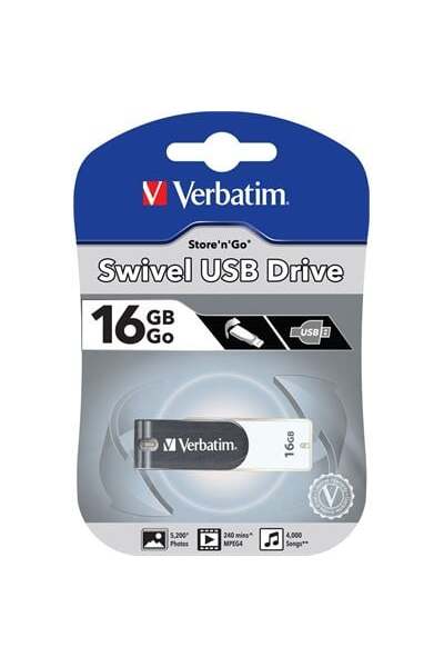 Verbatim USB Drive - Store 'n' Go Swivel: 16GB