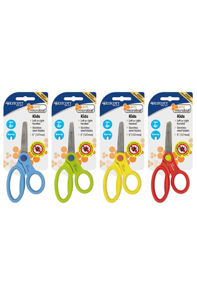 Westcott Student Scissors - 127mm Kids Blunt Tip: Antimicrobial (Box of 12)