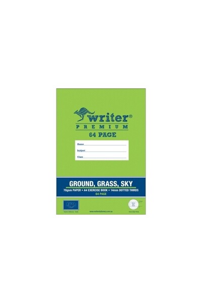 Writer Exercise Book Premium - A4 (64pg) 14mm Dotted-Thirds + Margin: House