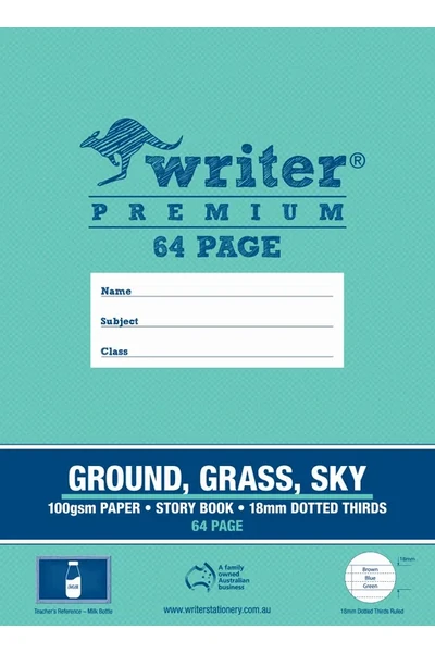 Writer Premium Story Book - 330x240mm Premium 18mm Dotted-Thirds: Ground, Grass, Sky