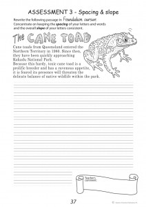 Handwriting Conventions NSW Year 4 - Sample 2
