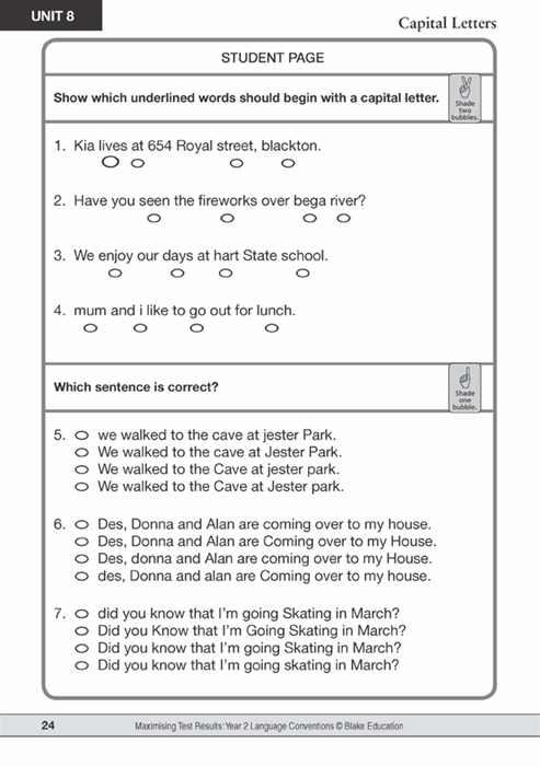 maximising test results naplan style literacy language conventions year 2 blake education educational resources and supplies teacher superstore