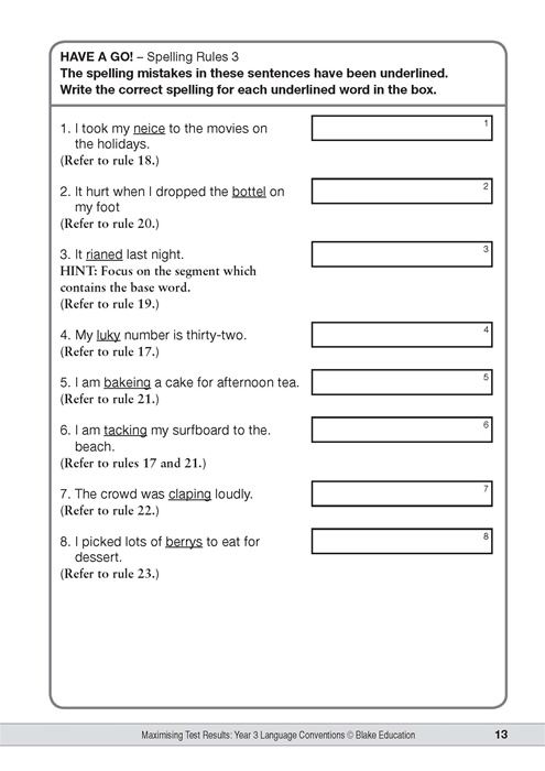 Maximising Test Results NAPLAN Style Literacy Years 3 Language 