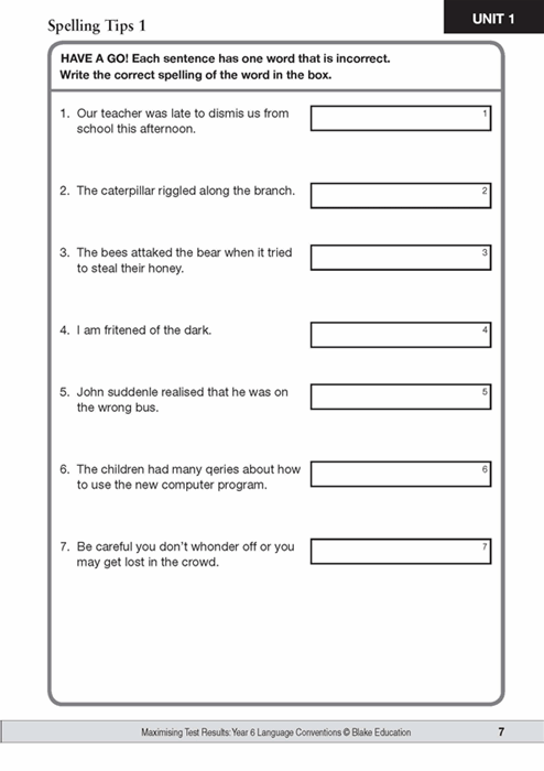 Maximising Test Results - NAPLAN*-Style Literacy: Language Conventions