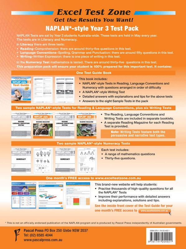 Excel Test Zone - NAPLAN*-style Test Pack: Year 3 - Pascal Press ...