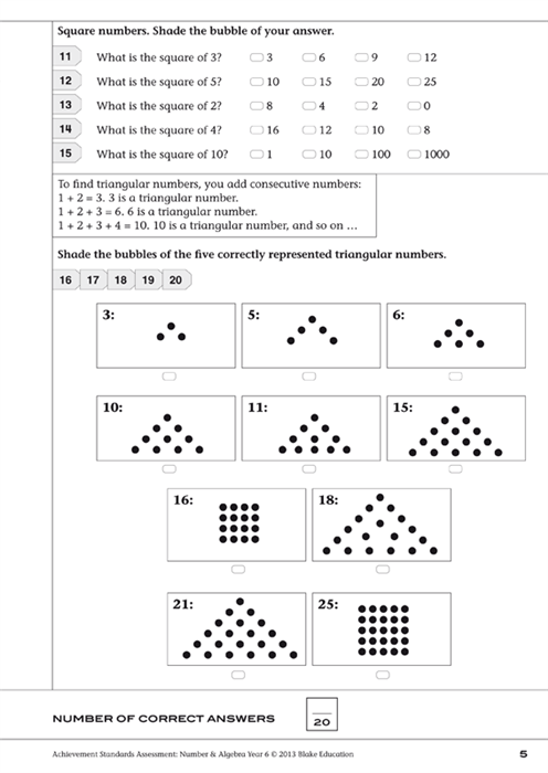 sample oral test Number Assessment Mathematics: Achievement Standards sample oral test Number Assessment Mathematics: Achievement Standards