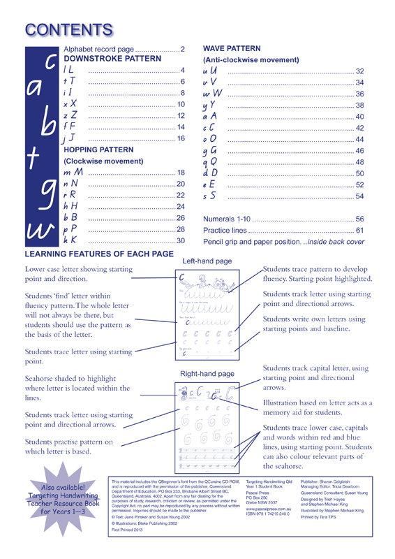 Targeting Handwriting QLD - Student Book: Year 1 - Pascal Press