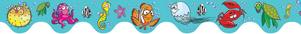 Sea Creatures Scalloped Border Preview