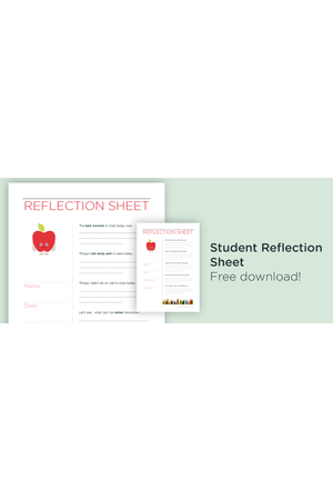 Free download: Student self-reflection sheet