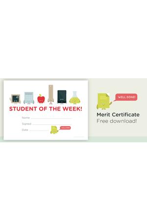 Free download: Student of the week merit certificate