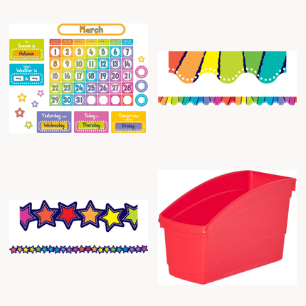 Rainbow Stripes Classroom Decor Kit