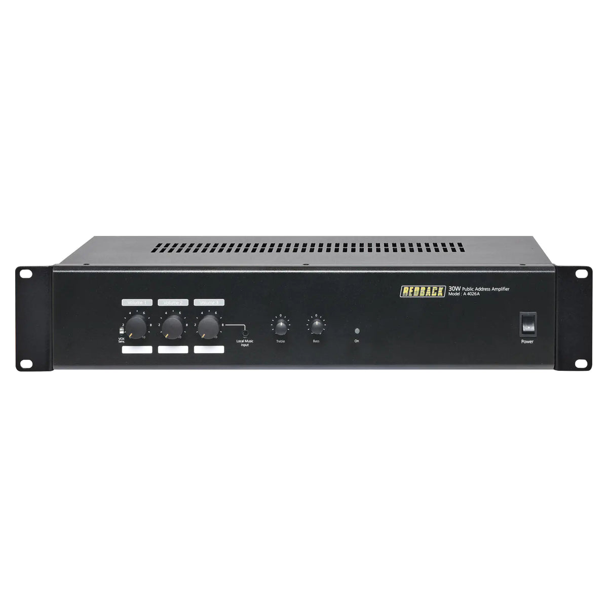Redback 30W 3 Input 100V Public Address (PA) Amplifier Rack Mount