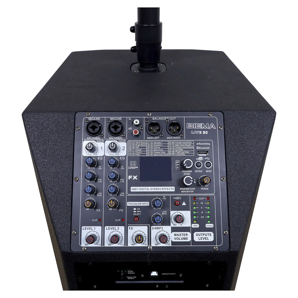 Biema 1000W PA Column Speaker with Subwoofer Pair