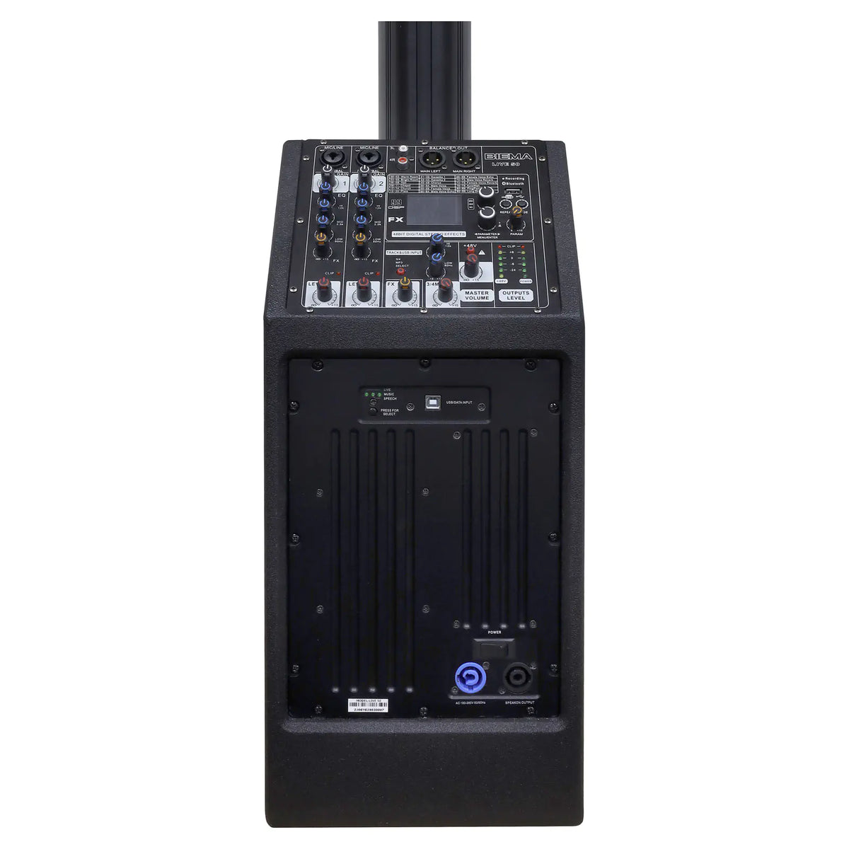 Biema 1200W PA Column Speaker with Subwoofer Pair