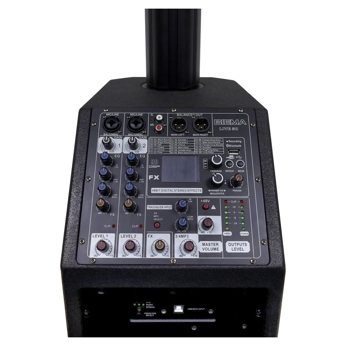 Biema 1200W PA Column Speaker with Subwoofer Pair