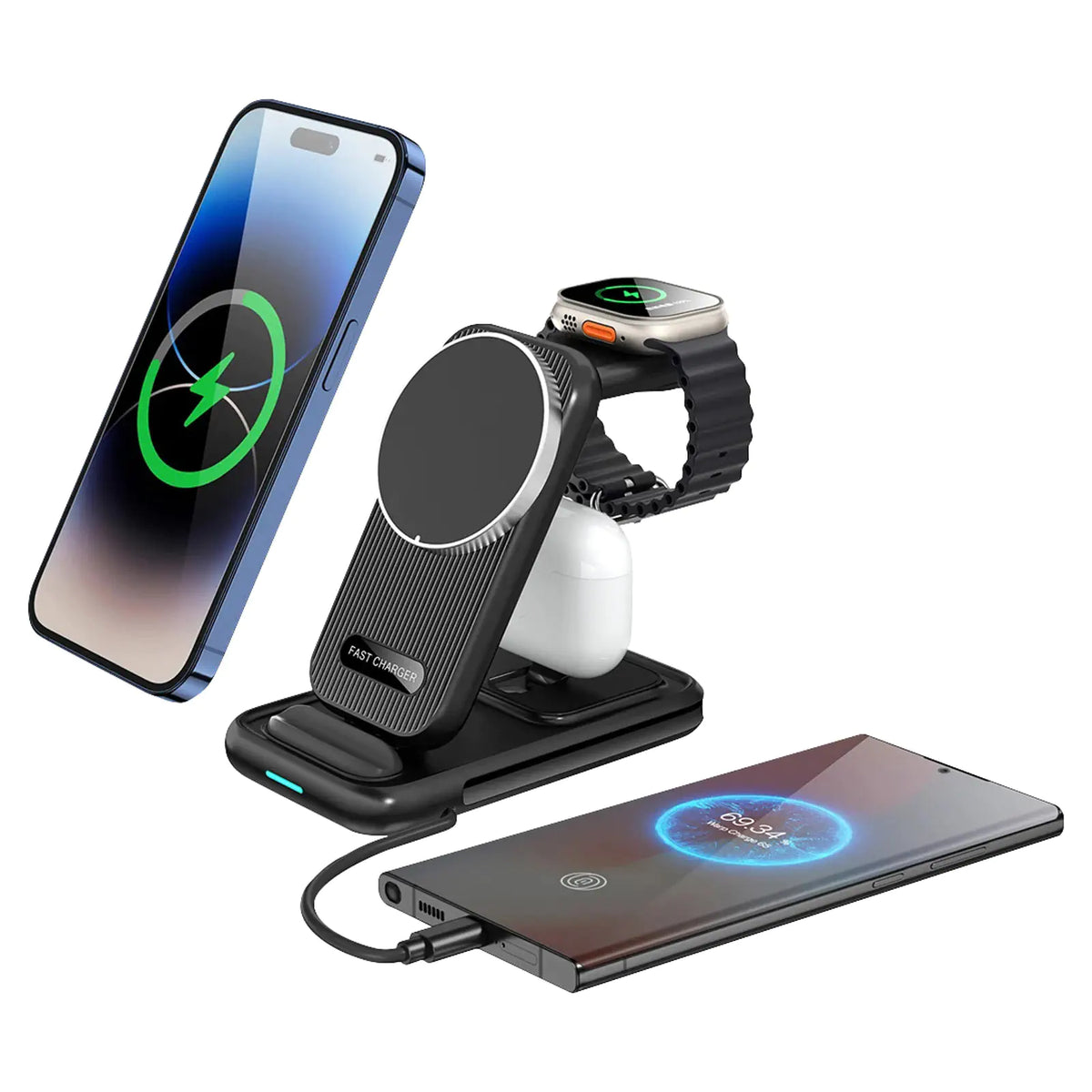 Altronics 4 in 1 15W Wireless Charging Stand
