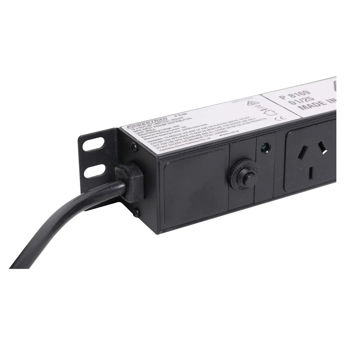 Powertran 15 Outlet Vertical GPO Input Surge Protected PDU