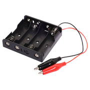 4 X AA Battery Holder With Crocodile Clips