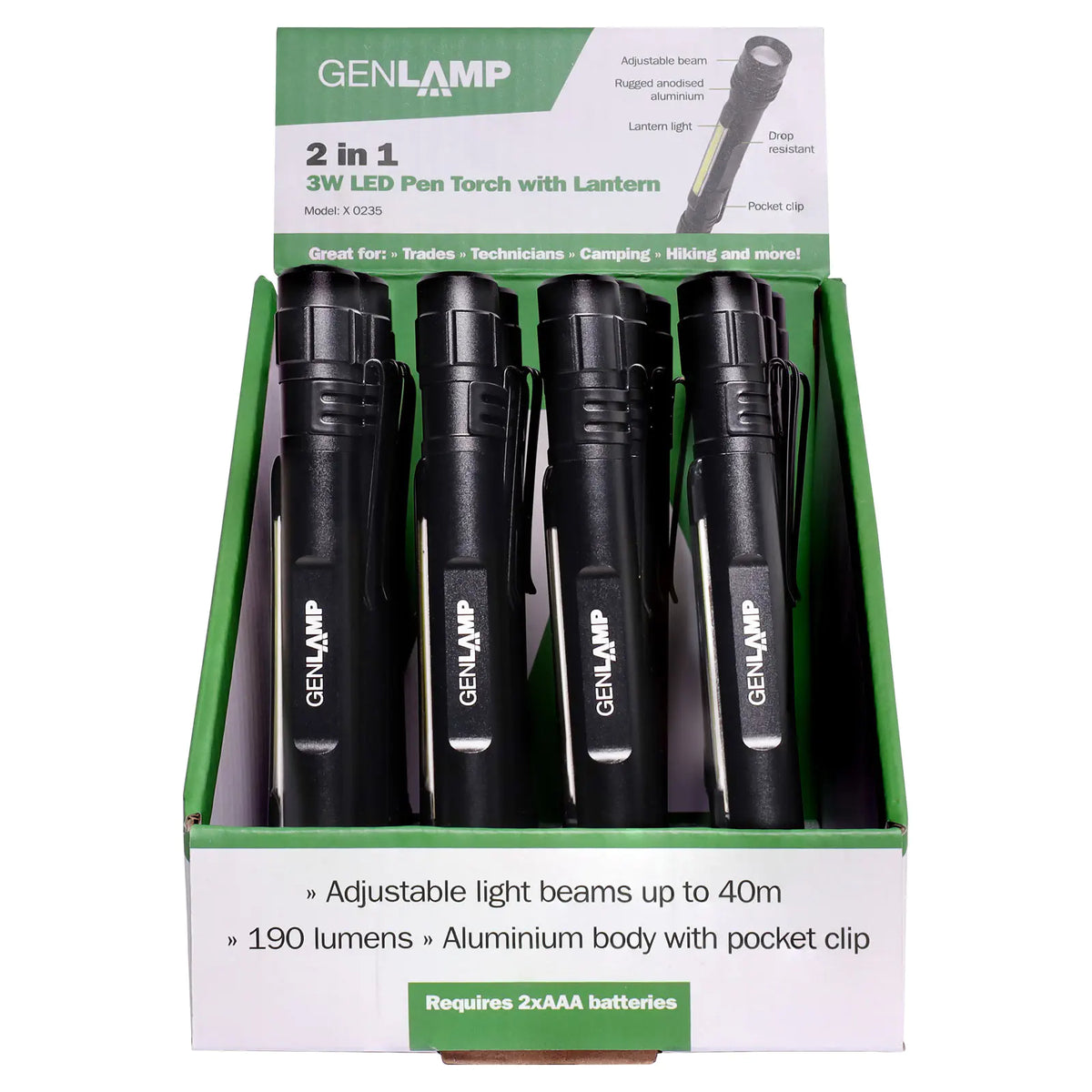 3W LED Aluminium Pen Light With 1W Lantern
