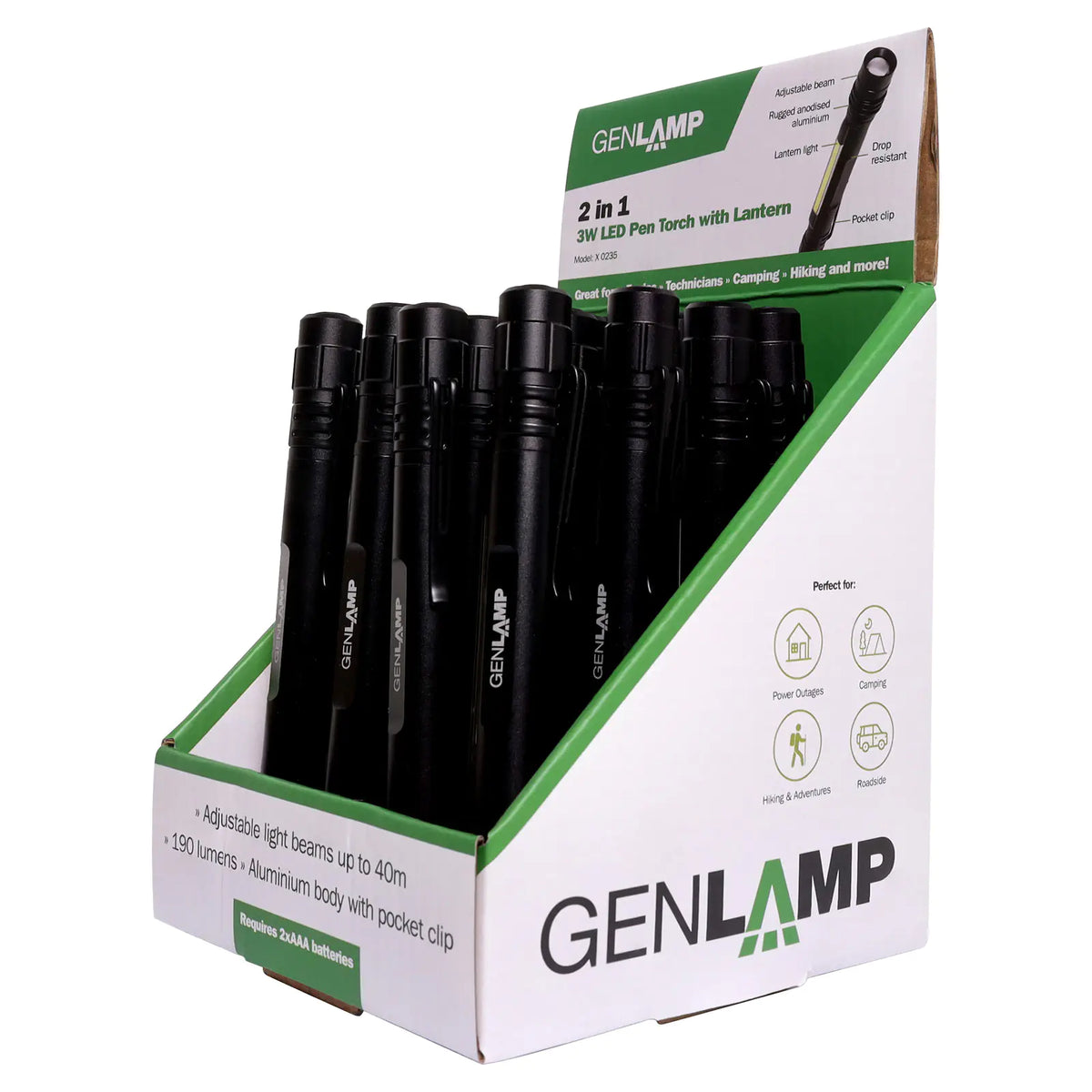 3W LED Aluminium Pen Light With 1W Lantern