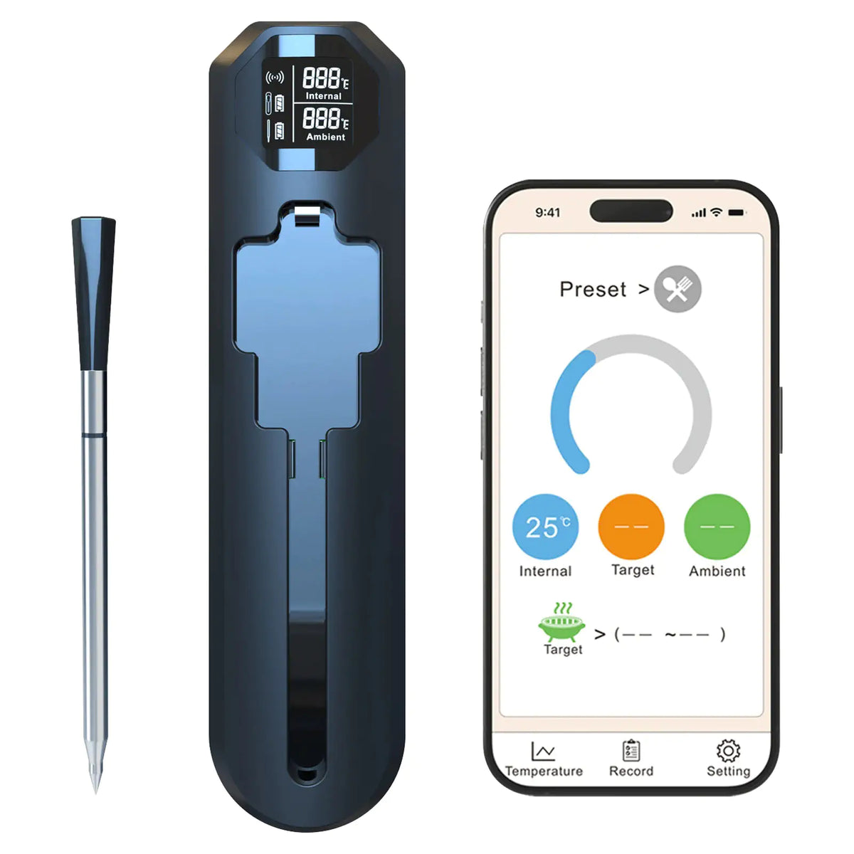 Altronics Wireless Bluetooth BBQ Probe Meat Thermometer