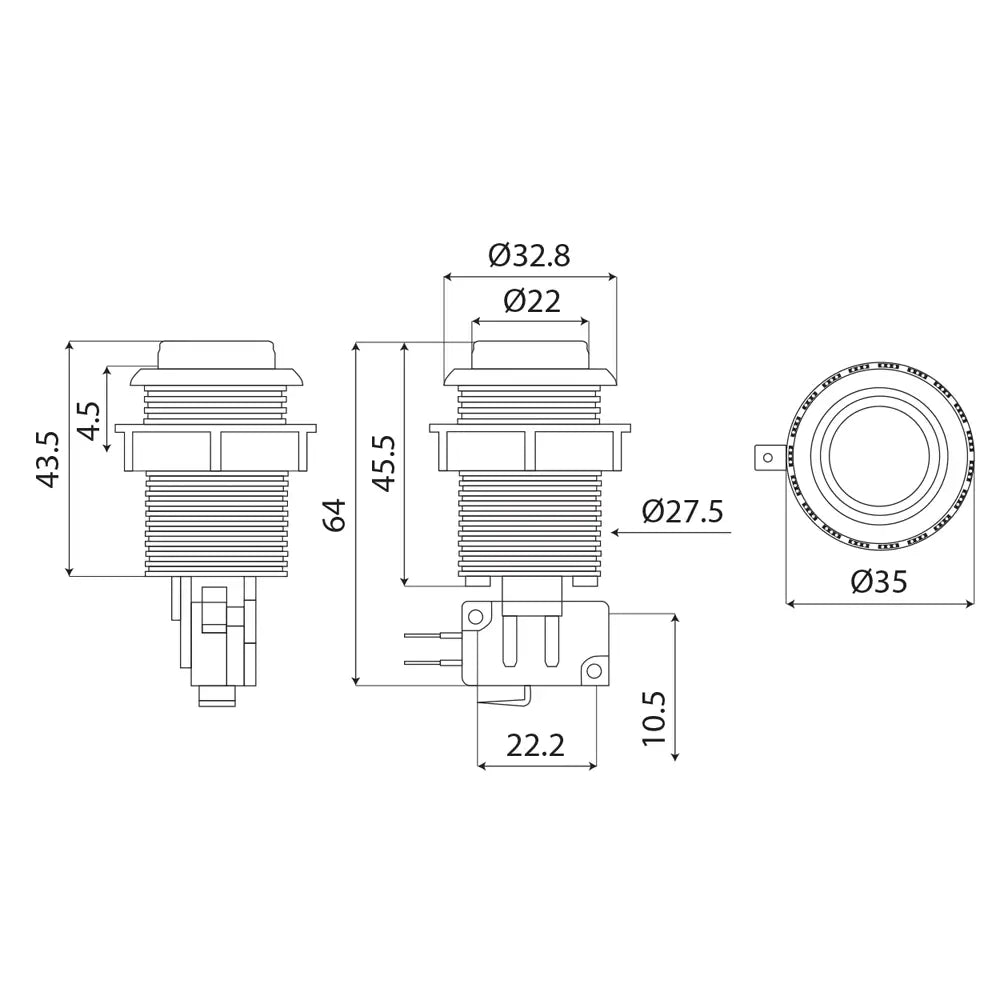 Altronics Red Arcade Style Momentary Switch