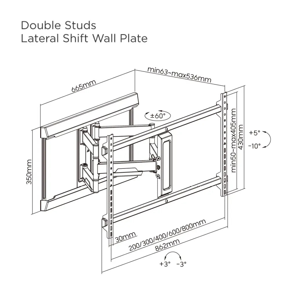 Dynalink 43-90" Swivel Flat Screen Wall Bracket