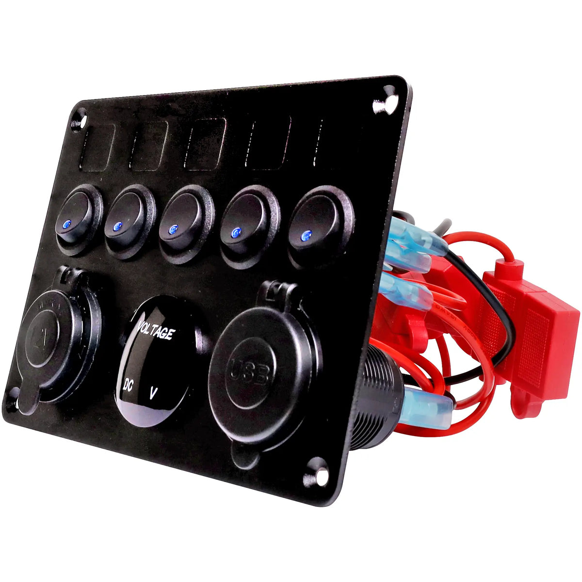Powerhouse 6 Way Switch Panel With Meter/ USB/ Cig. Socket