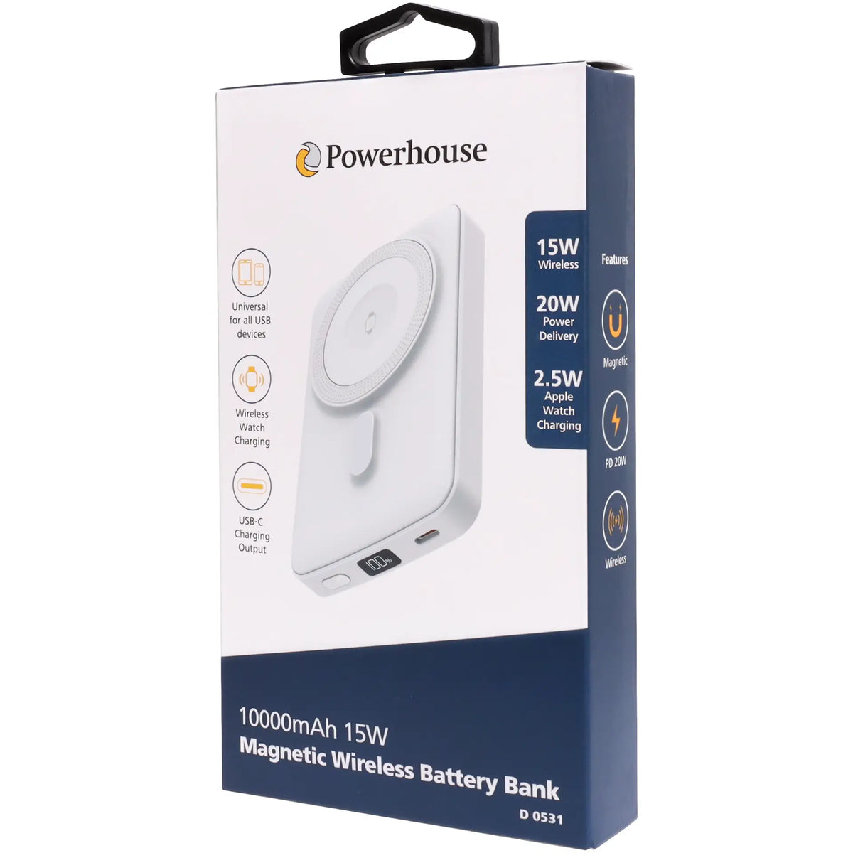 Powerhouse MagSafe Compatible Qi Wireless Battery Bank 10000mAH