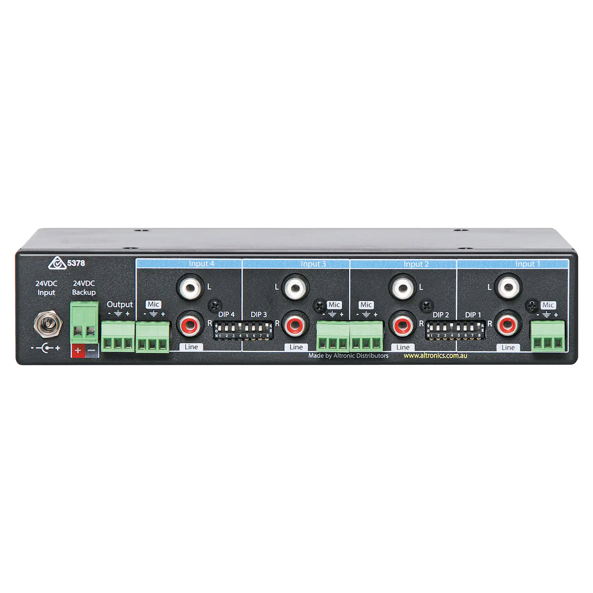 Redback 4 Channel PA Mixer With Bass and Treble