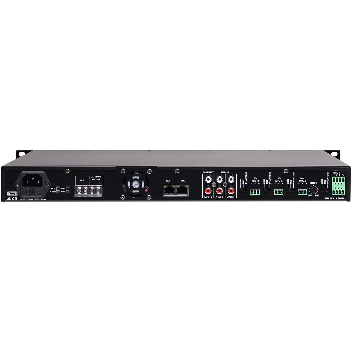 Redback Compact 100V Class D Bluetooth PA Mixer Amplifier 120W