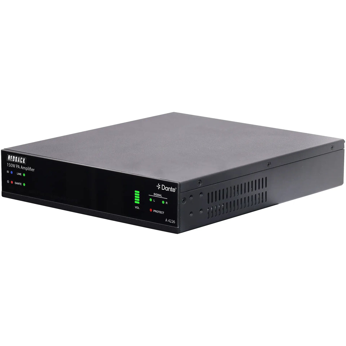 Redback 150W 100V/Stereo Class-D PA Amplifier With Dante & DSP