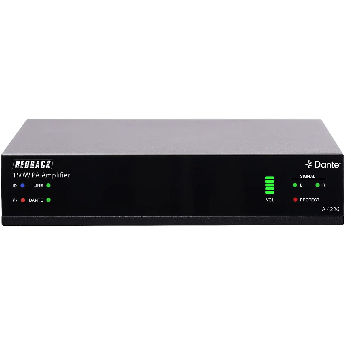 Redback 150W 100V/Stereo Class-D PA Amplifier With Dante & DSP
